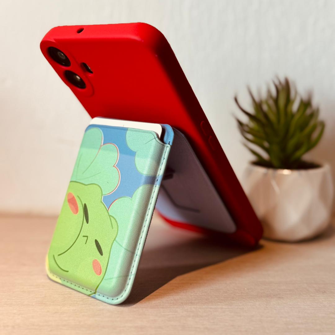 Magsafe Card Holder & Stand - Kerochan in Clover