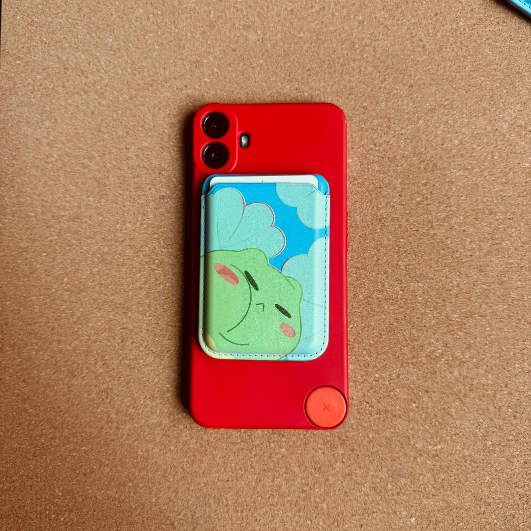 Magsafe Card Holder & Stand - Kerochan in Clover